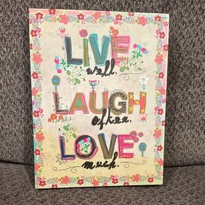 NATURAL LIFE Colorful Inspirational Art - Live Laugh Love